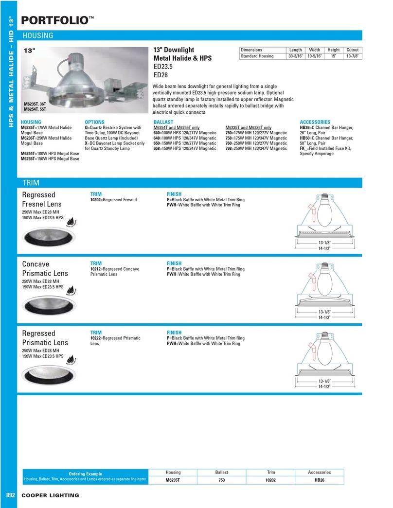 Cooper Lighting Portfolio M6235T User manual