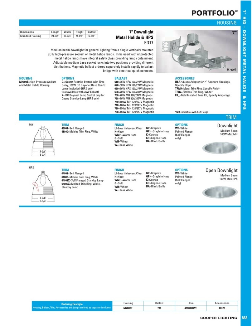 Cooper Lighting Portfolio 883 User manual