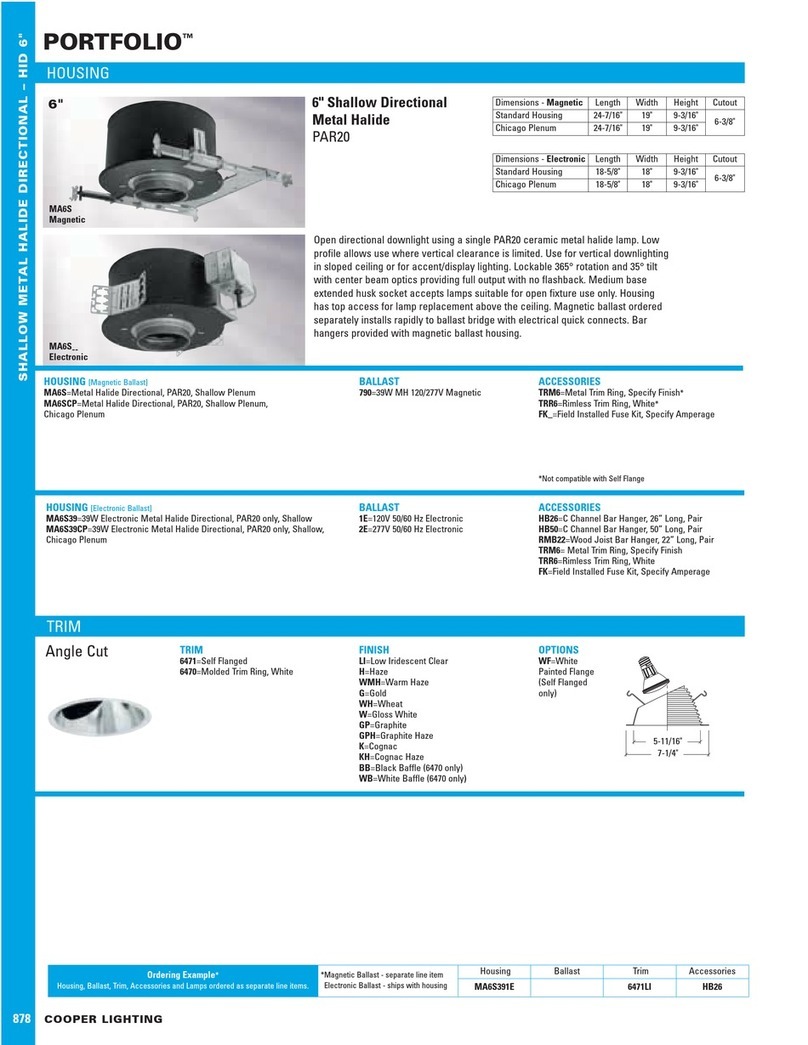 Cooper Lighting Portfolio 878 User manual