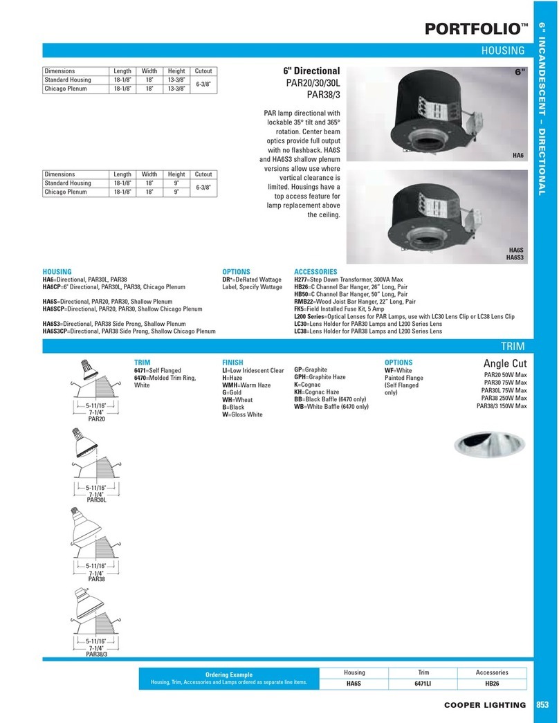 Cooper Lighting Portfolio 853 User manual Cooper Lighting Portfolio 853 User manual