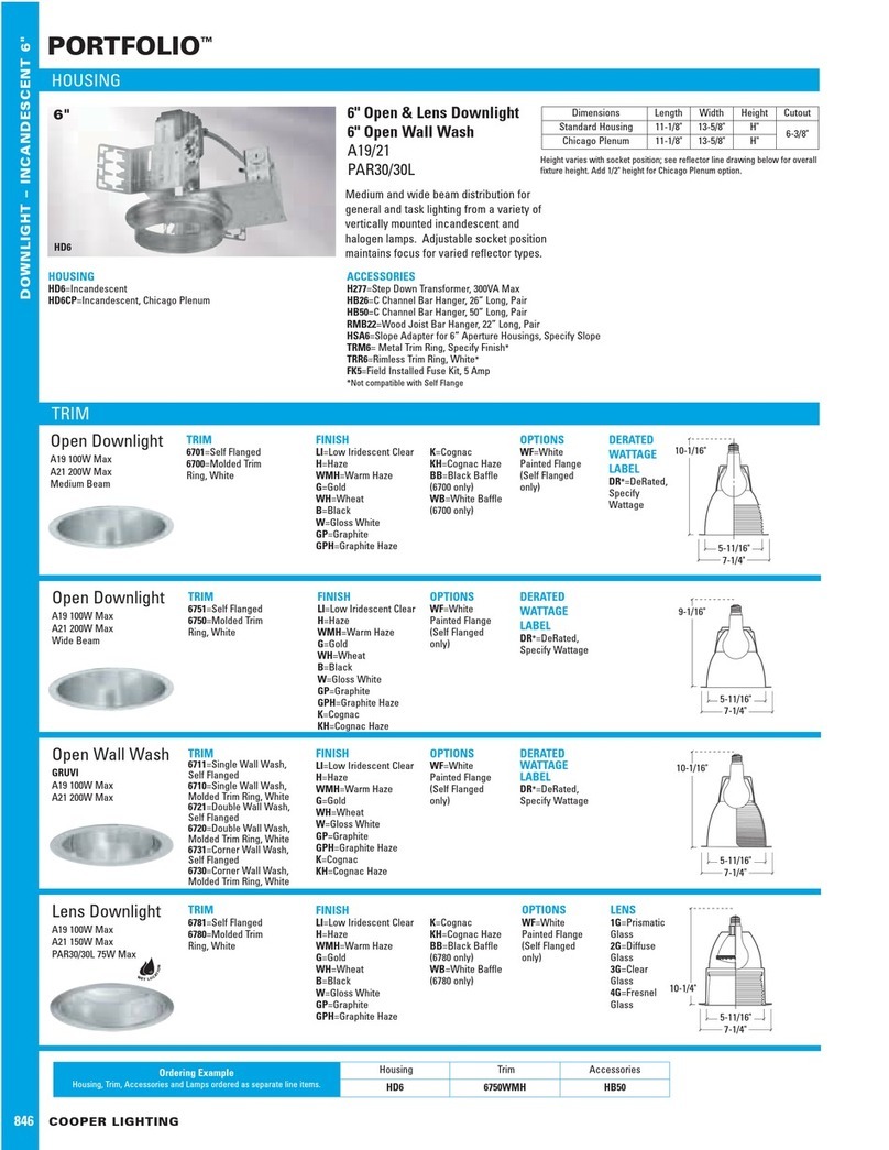 Cooper Lighting Portfolio 846 User manual Cooper Lighting Portfolio 846 User manual