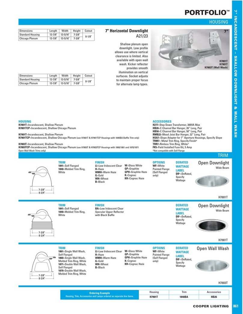 Cooper Lighting Portfolio 861 User manual Cooper Lighting Portfolio 861 User manual