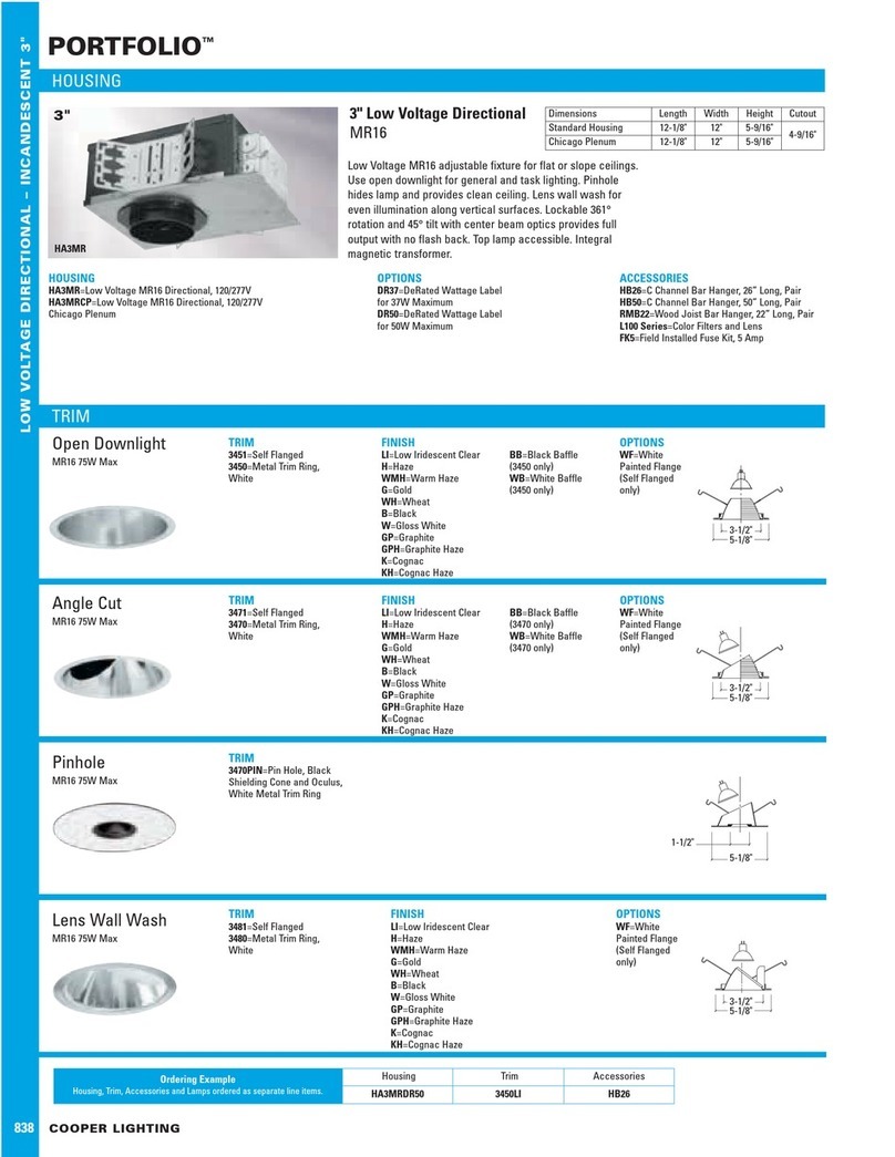 Cooper Lighting Portfolio 838 User manual