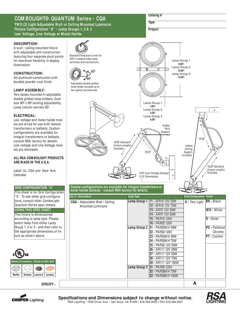 Cooper Lighting Quantum Series CQA Specification sheet