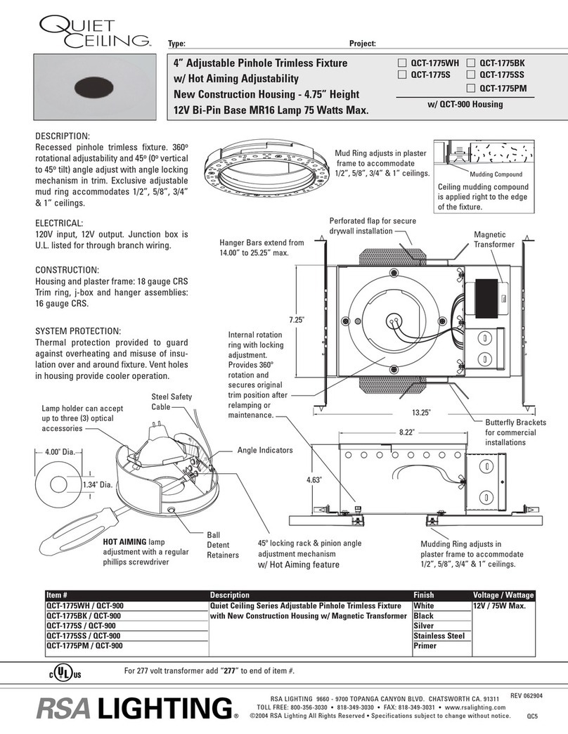 Cooper Lighting Quiet Ceiling QCT-1775BK User manual