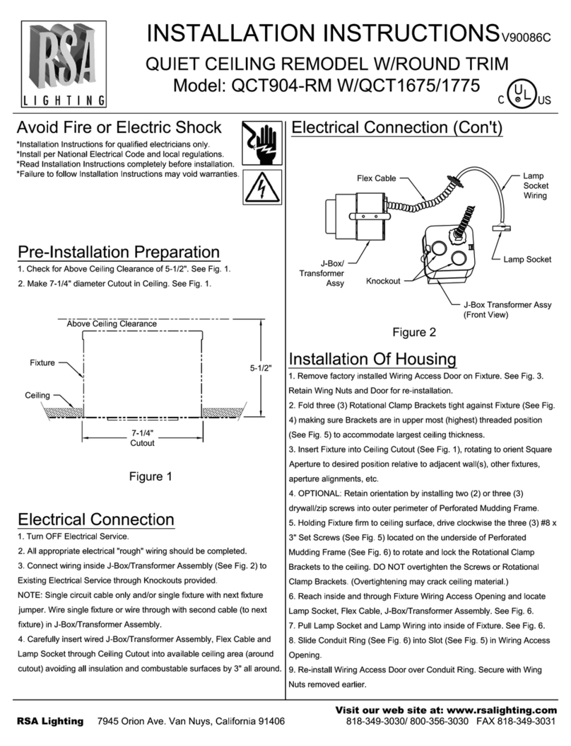 RSA Lighting QCT904-RM User manual RSA Lighting QCT904-RM User manual