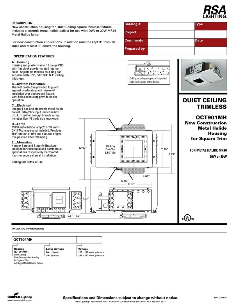 RSA Lighting QCT901MH specification