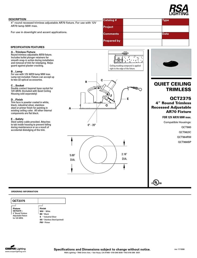 RSA Lighting QCT2375 User manual