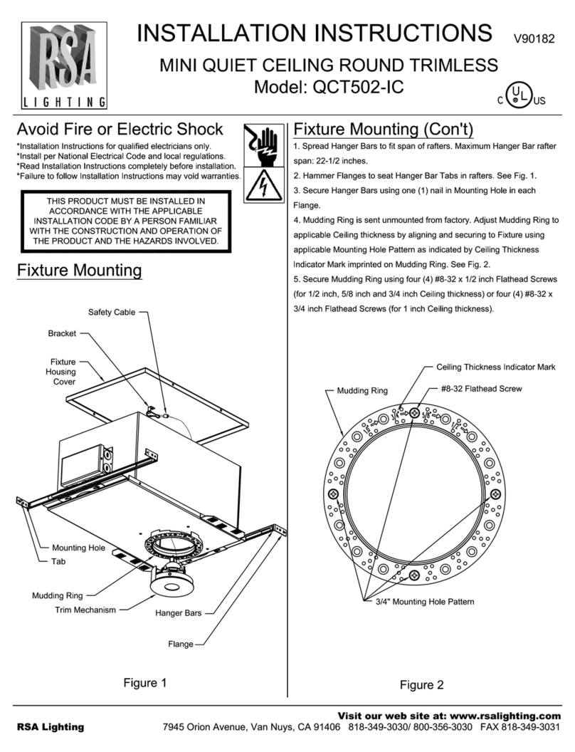 RSA Lighting QCT502-IC User manual RSA Lighting QCT502-IC User manual