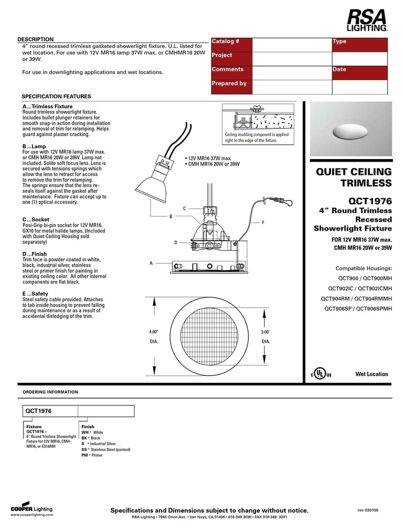 RSA Lighting QCT1976 User manual