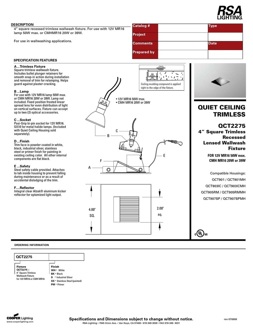 RSA Lighting QCT2275 User manual