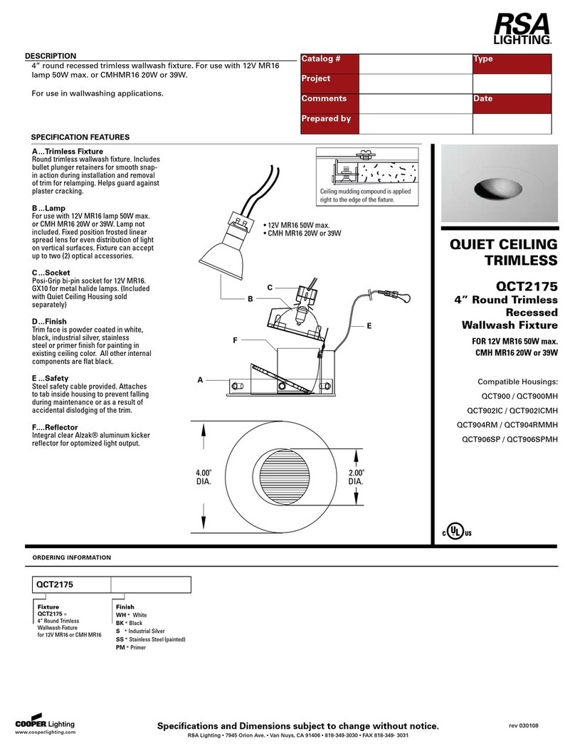 RSA Lighting QCT2175 User manual