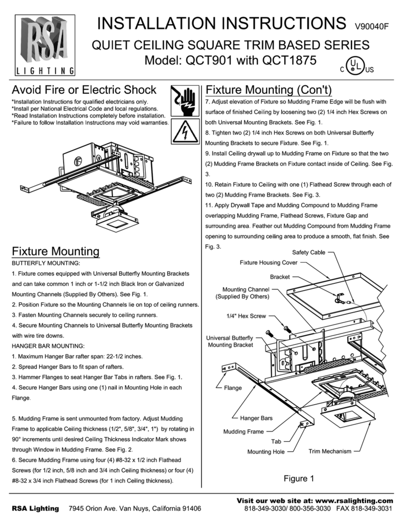 RSA Lighting QCT1785 User manual