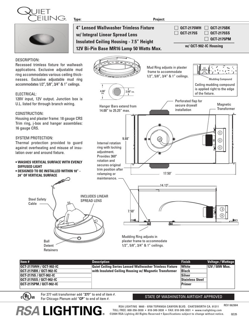RSA Lighting QCT-2175BK User manual