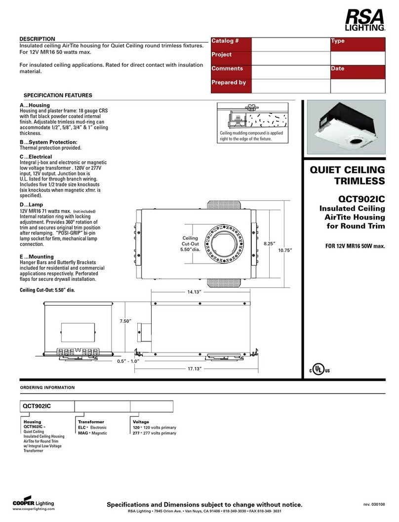RSA Lighting QCT-902-IC User manual RSA Lighting QCT-902-IC User manual