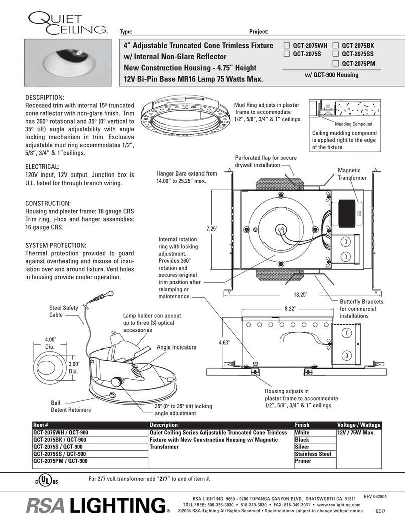 RSA Lighting QCT-2075BK User manual
