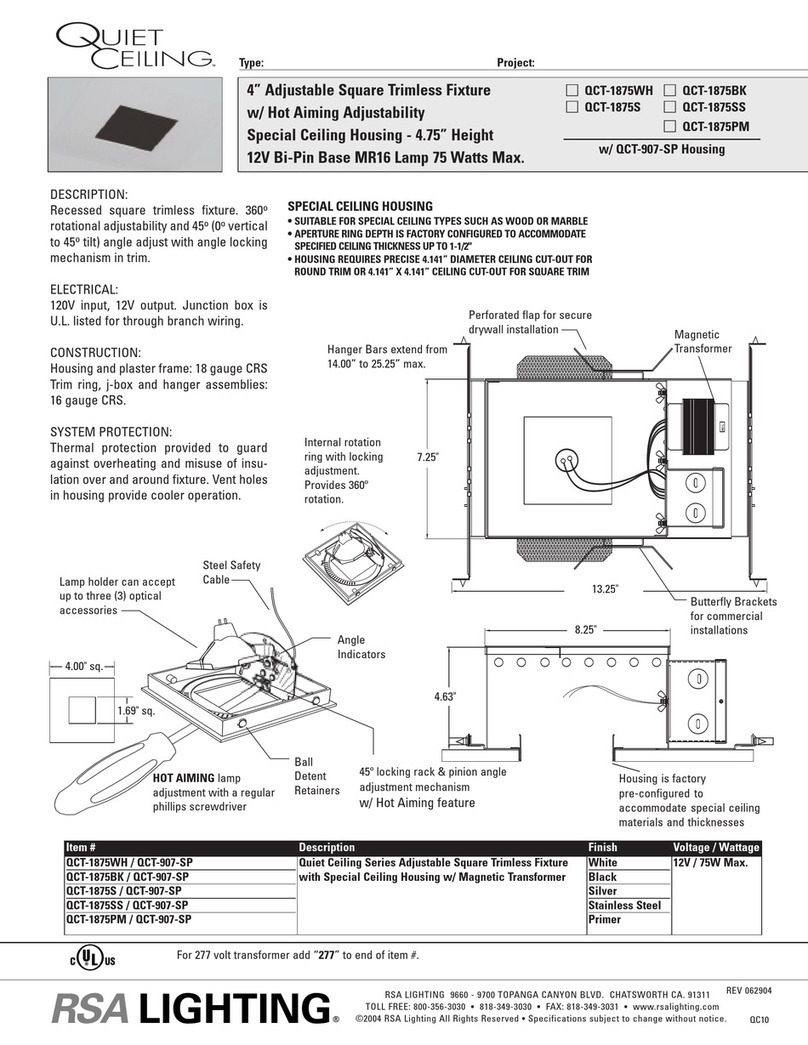 RSA Lighting QCT-1875BK User manual
