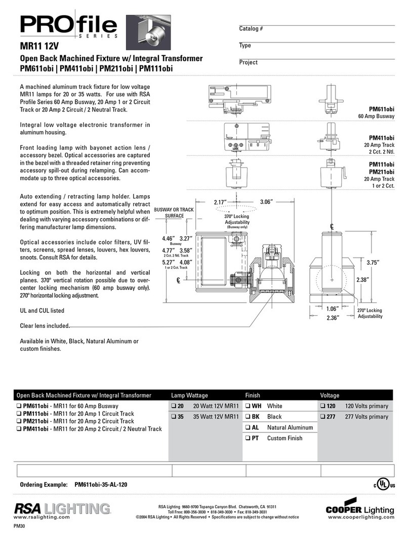 Cooper Lighting PM111obi User manual