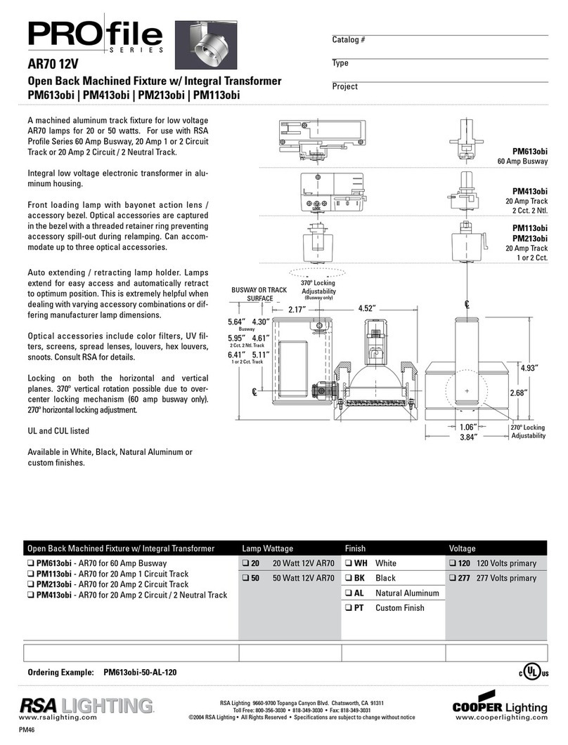 Cooper Lighting PM113obi User manual
