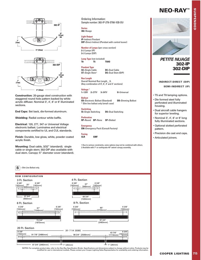 Cooper Lighting Petite Nuage 302-DIP User manual Cooper Lighting Petite Nuage 302-DIP User manual