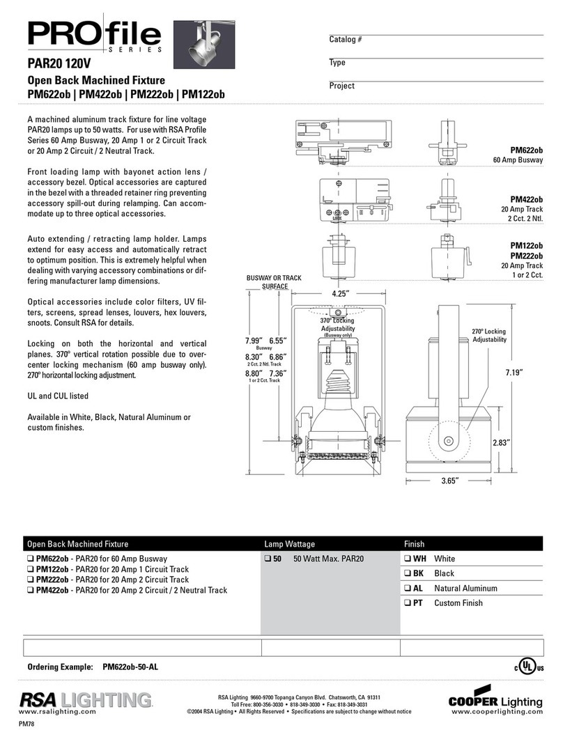 Cooper Lighting Open Back Machined Fixture PM122ob User manual