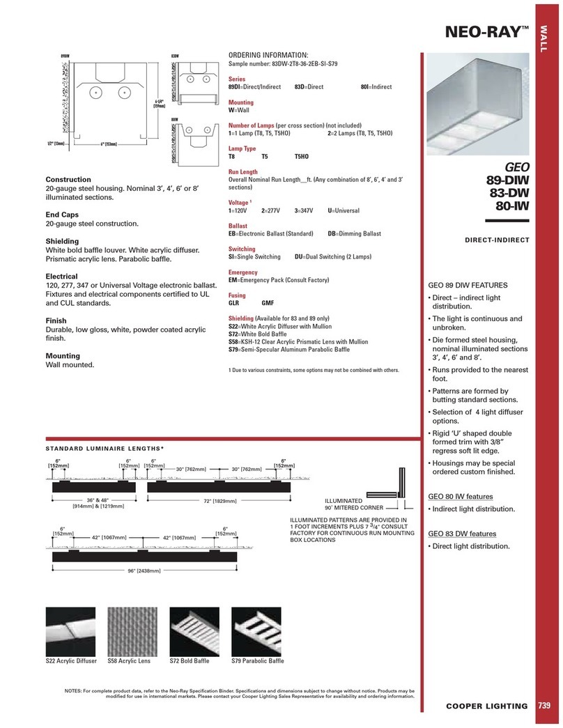 Cooper Lighting New-Ray 739 User manual Cooper Lighting New-Ray 739 User manual