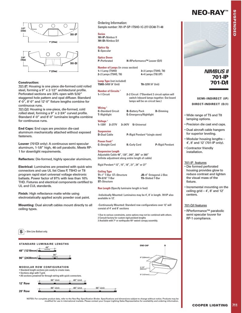 Cooper Lighting Nimbus II 701-D/I Specification sheet