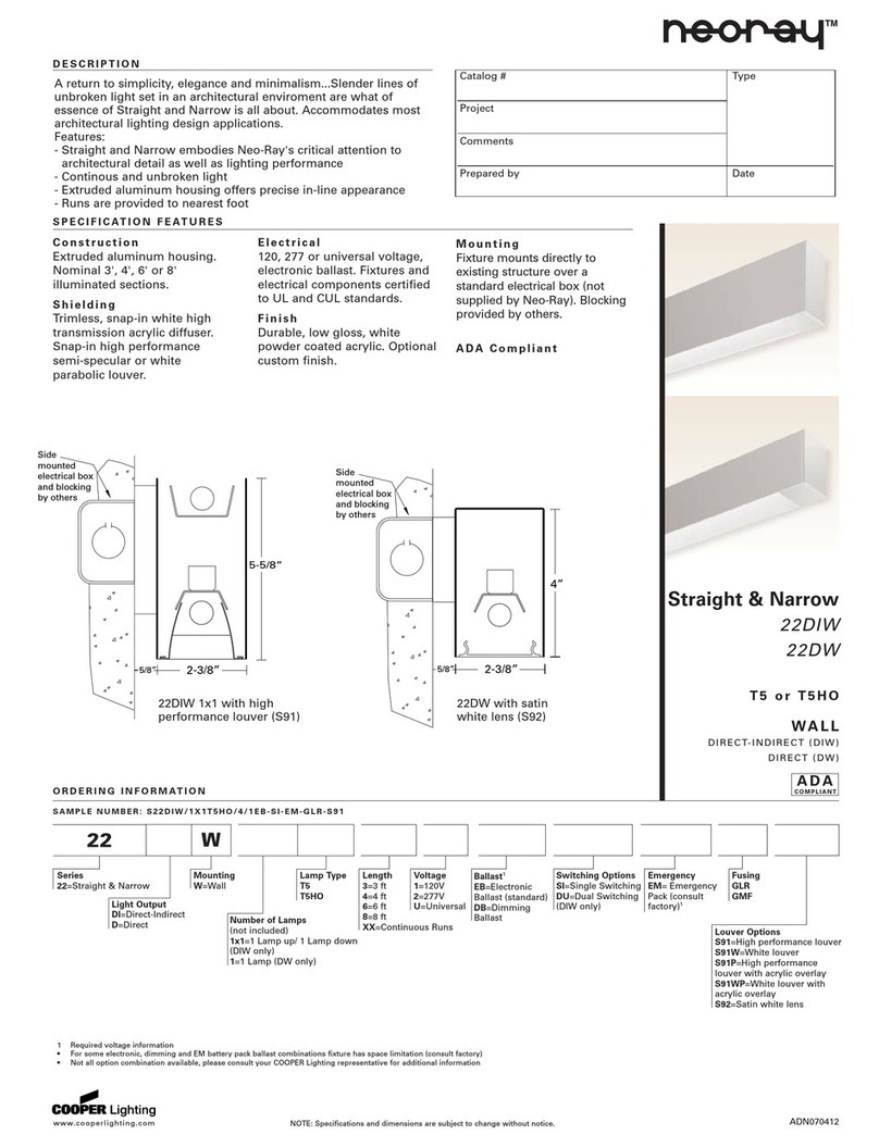 Cooper Lighting Neo-Ray's 22DIW User manual Cooper Lighting Neo-Ray's 22DIW User manual