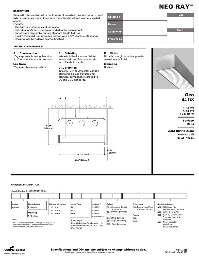 Cooper Lighting Neo-Ray Geo 44-DS User manual
