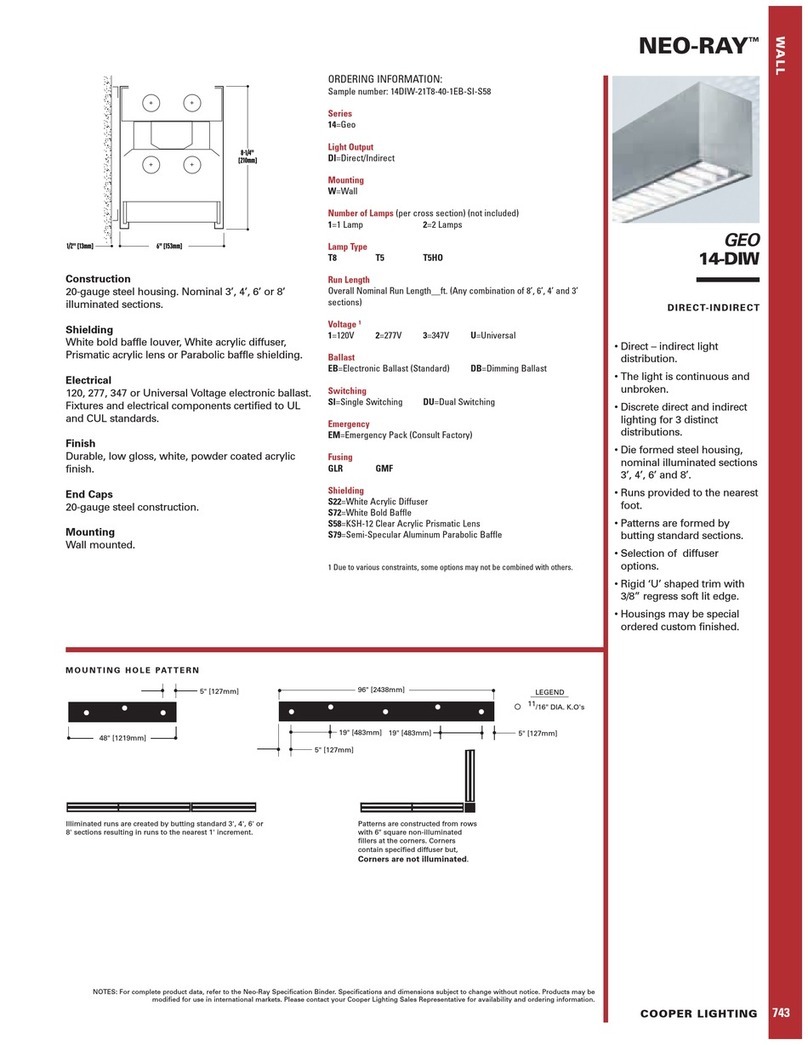 Cooper Lighting Neo-Ray Geo 14-DIW User manual Cooper Lighting Neo-Ray Geo 14-DIW User manual