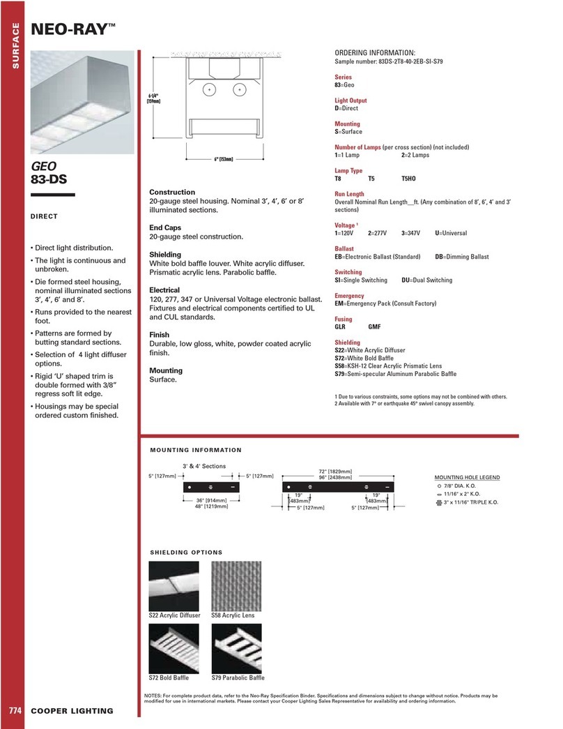 Cooper Lighting NEO-RAY GEO 83-DS User manual