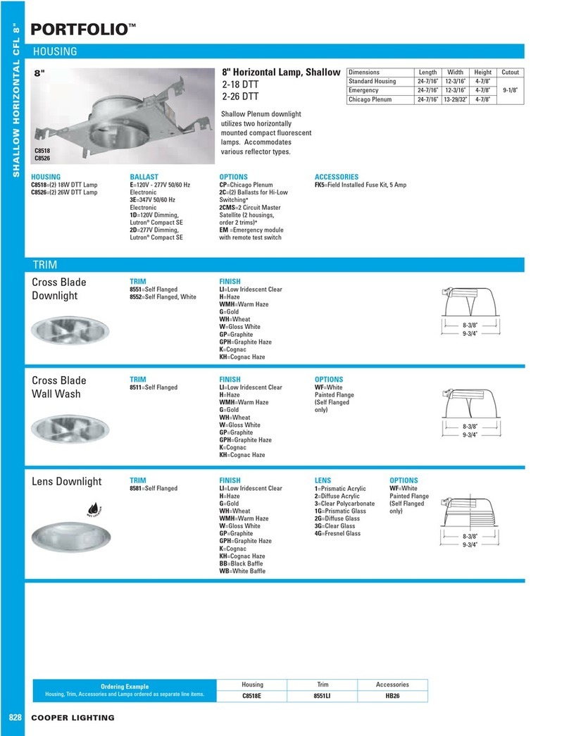 Cooper Lighting Portfolio 828 User manual Cooper Lighting Portfolio 828 User manual