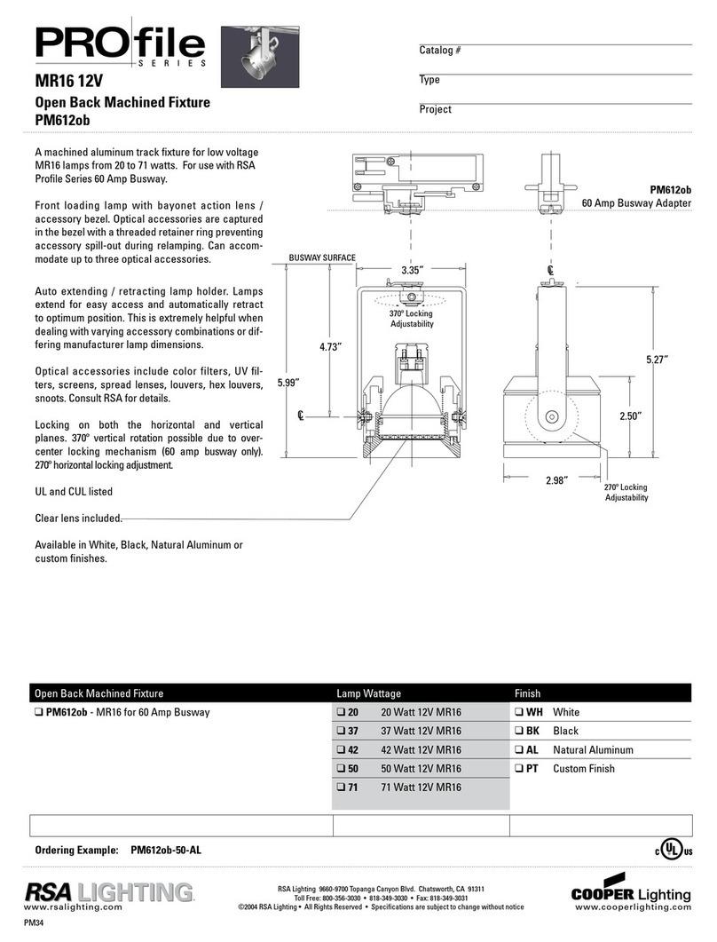 Cooper Lighting PM612ob User manual