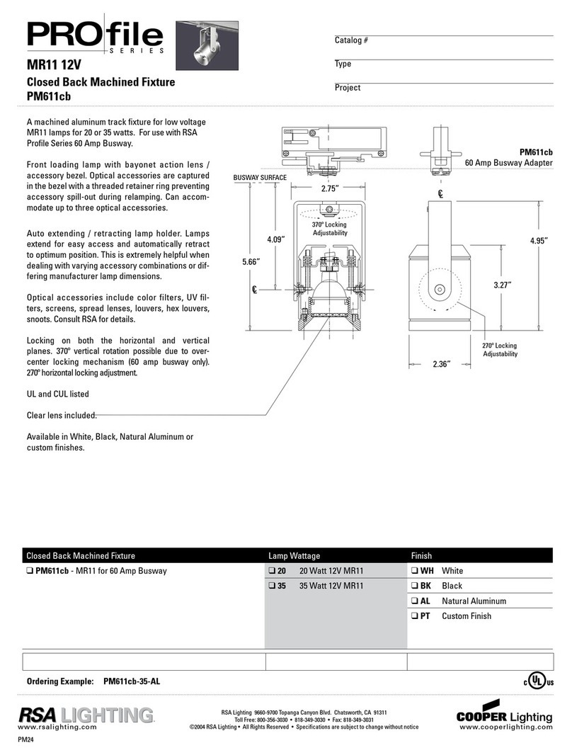Cooper Lighting PM611cb User manual