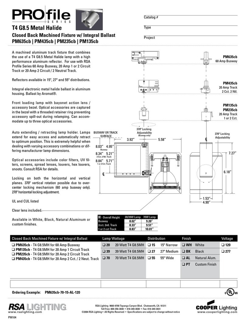 Cooper Lighting PM135cb User manual