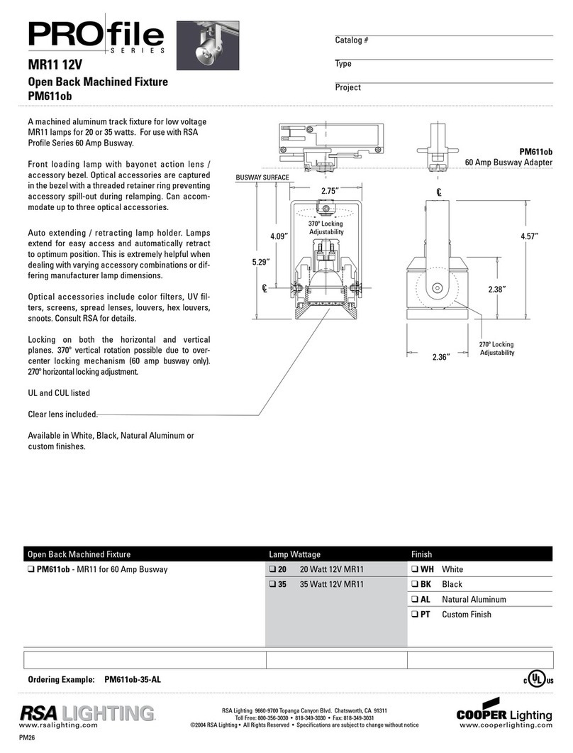 Cooper Lighting PM611OB User manual Cooper Lighting PM611OB User manual