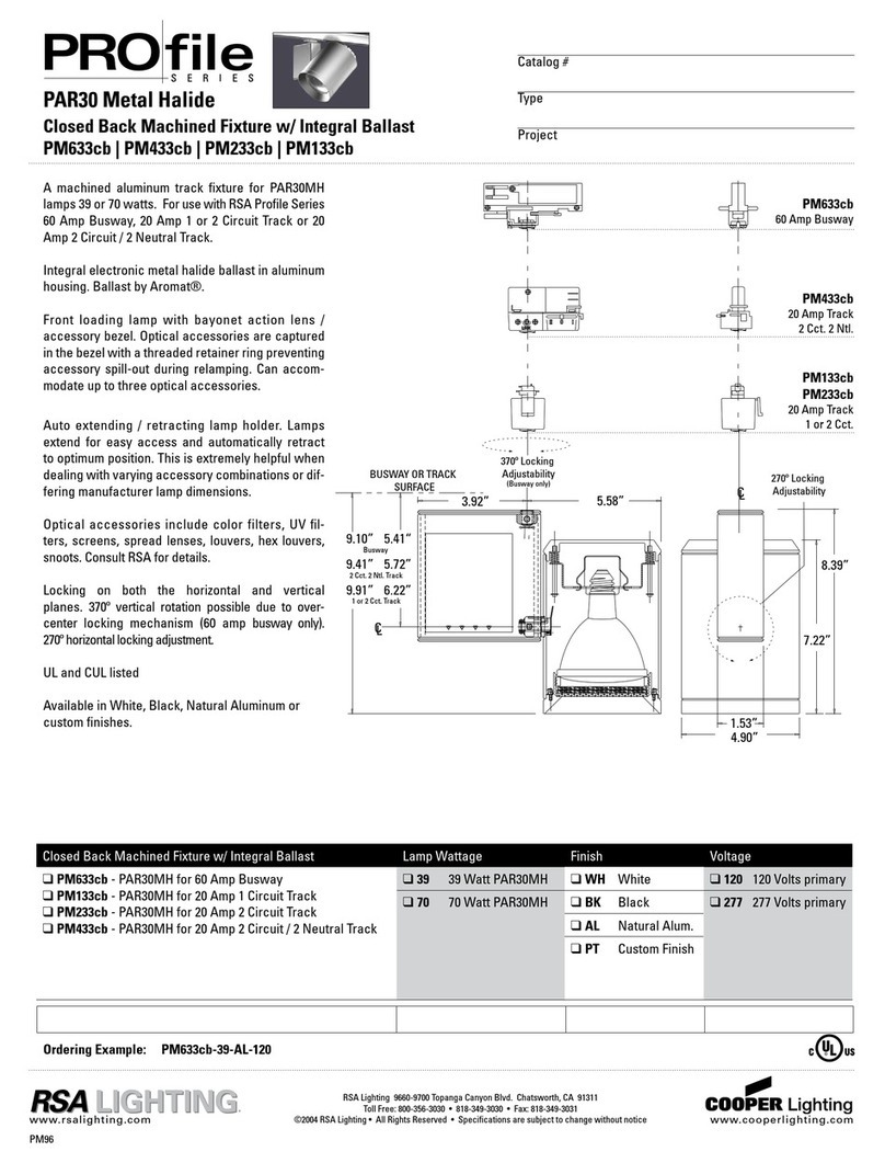 Cooper Lighting PM133cb User manual