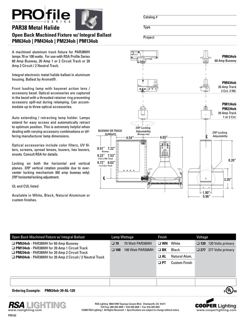 Cooper Lighting PM134OB User manual