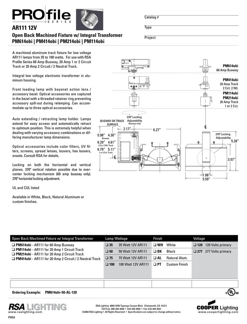 Cooper Lighting PM114obi User manual Cooper Lighting PM114obi User manual