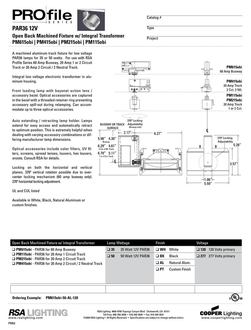 Cooper Lighting PM115obi User manual Cooper Lighting PM115obi User manual