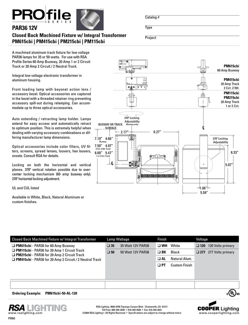 Cooper Lighting PM115cbi User manual Cooper Lighting PM115cbi User manual