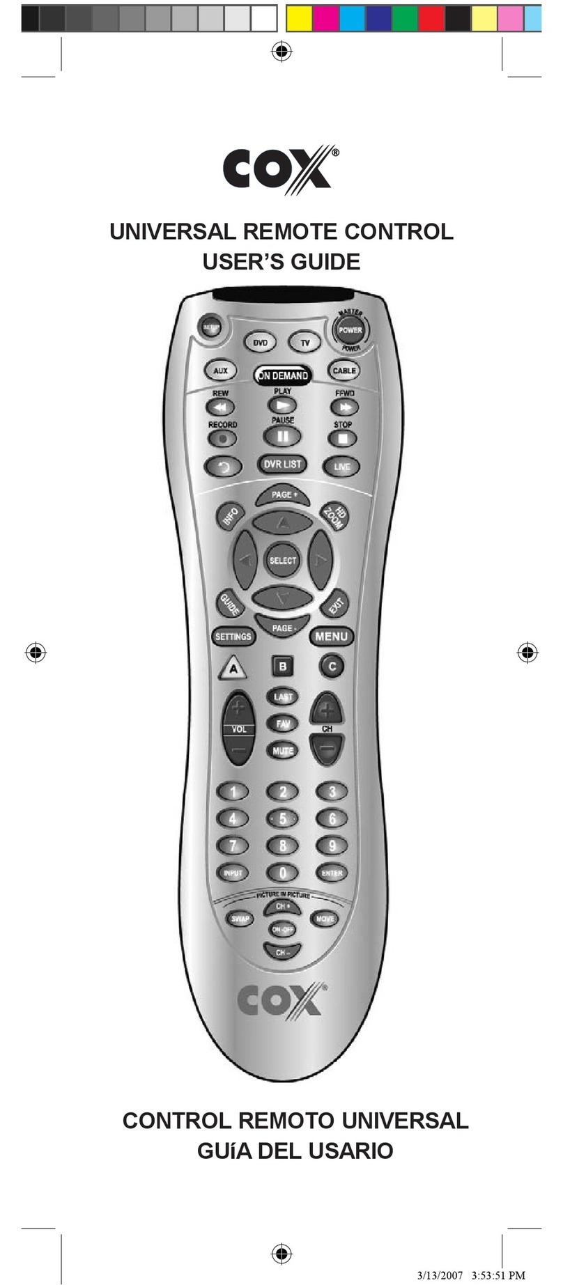 COX M7820BP1 user guide