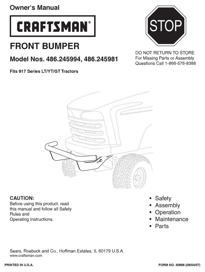 Craftsman FRONT BUMPER 486.245981 User manual Craftsman FRONT BUMPER 486.245981 User manual
