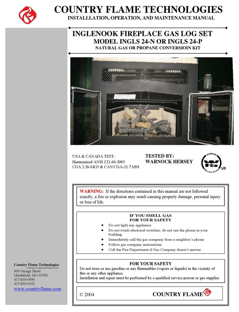 Country Flame INGLS 24-N Installating and operation manual Country Flame INGLS 24-N Installating and operation manual