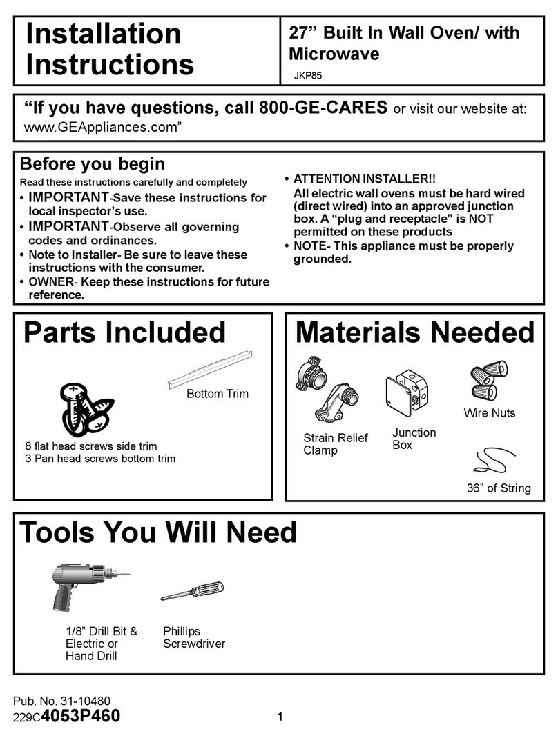 GE JKP85 Series User manual