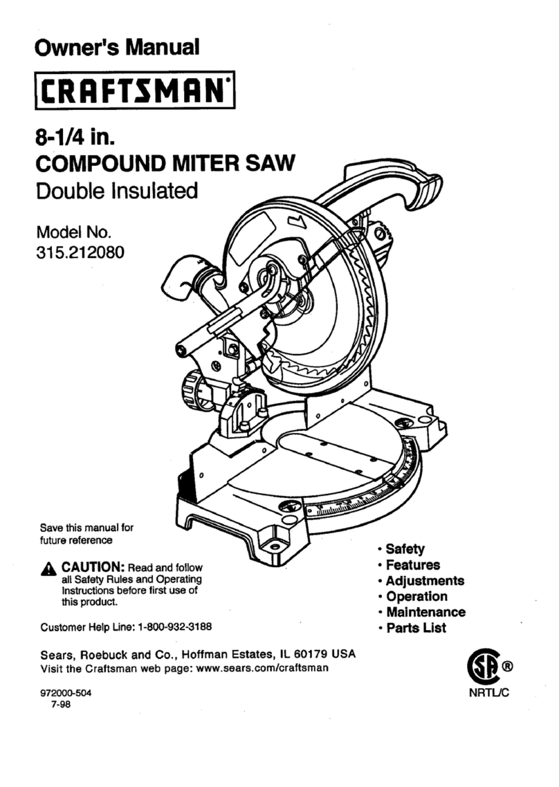Craftsman 315.21208 owner's manual