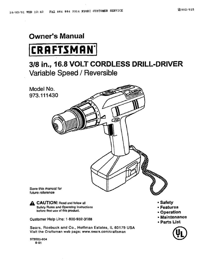 Craftsman 973.111430 owner's manual