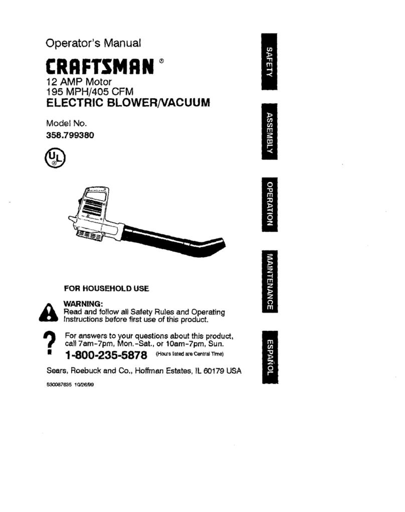 Craftsman 79938 Operator's manual