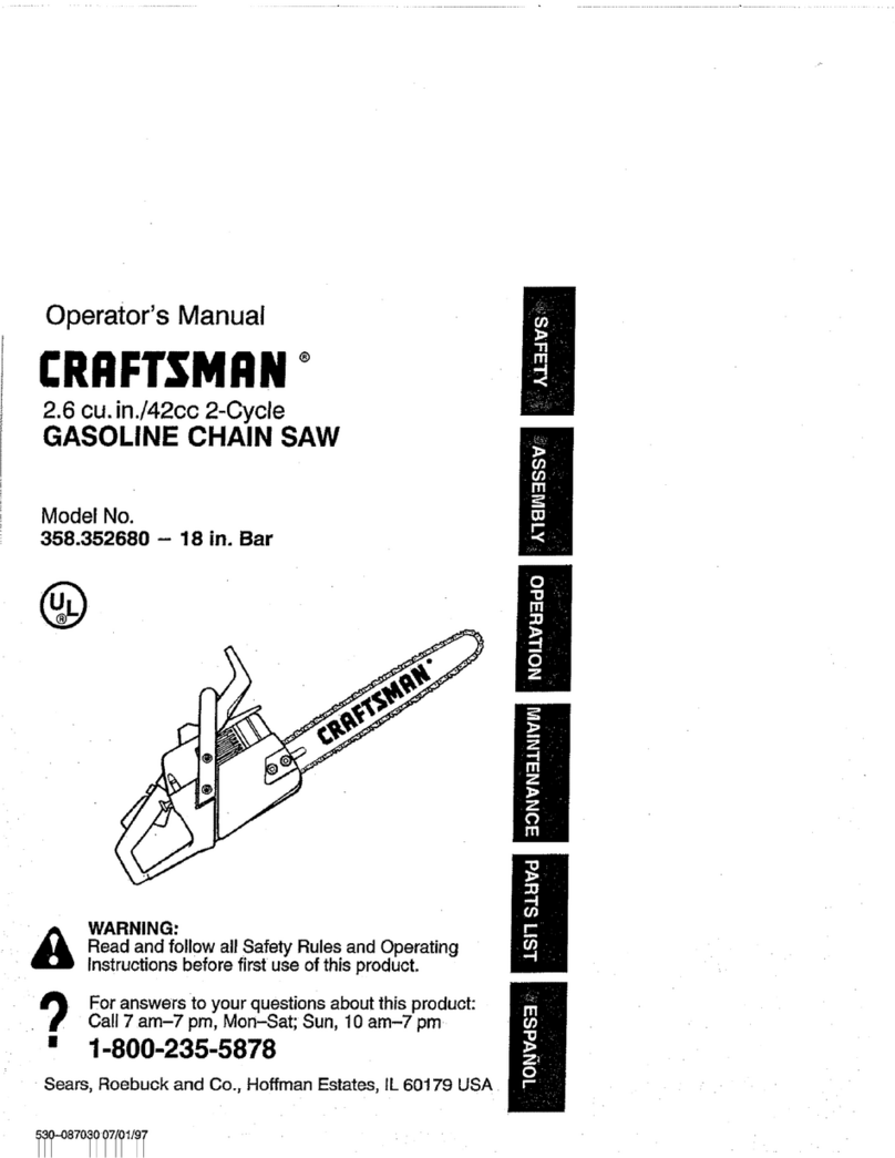Craftsman 358.352680 - 18 IN. BAR Operator's manual