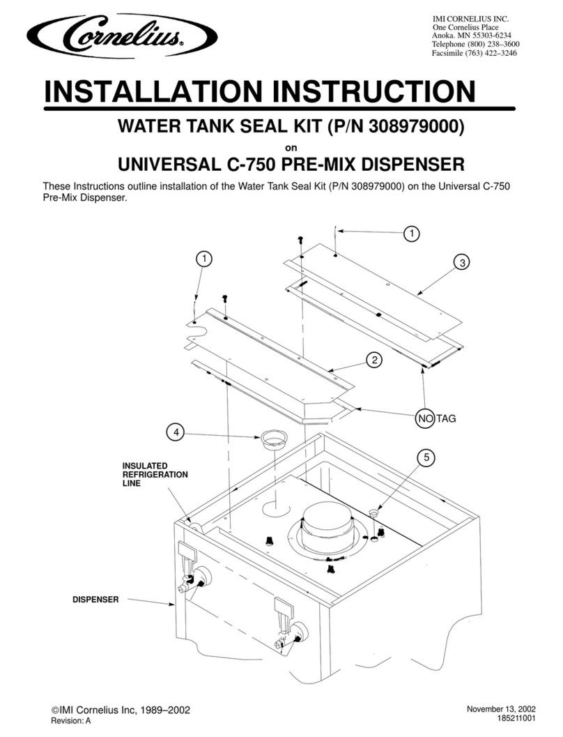 Cornelius Pre-Mix Dispenser Universal C-750 User manual